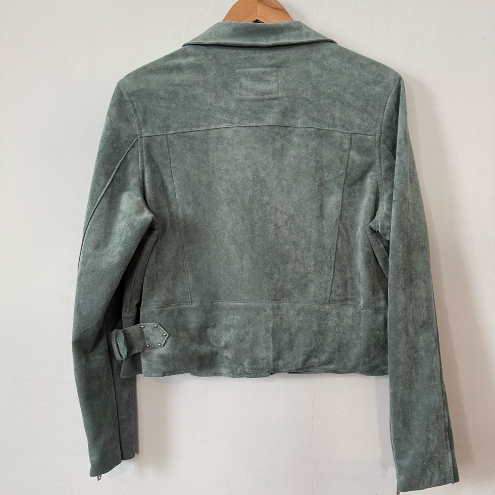 Blank NYC Suede Moto Jacket - Sage Green - Picture 2 of 10